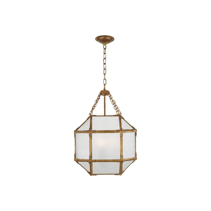 Morris Pendant Light in Gilded Iron/Frosted Glass (Small).