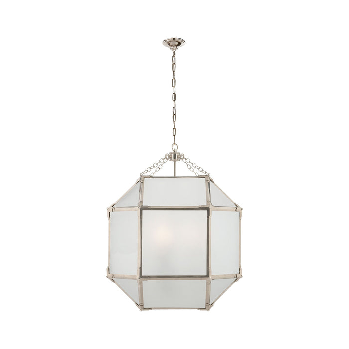 Morris Pendant Light in Polished Nickel/Frosted Glass (Medium).