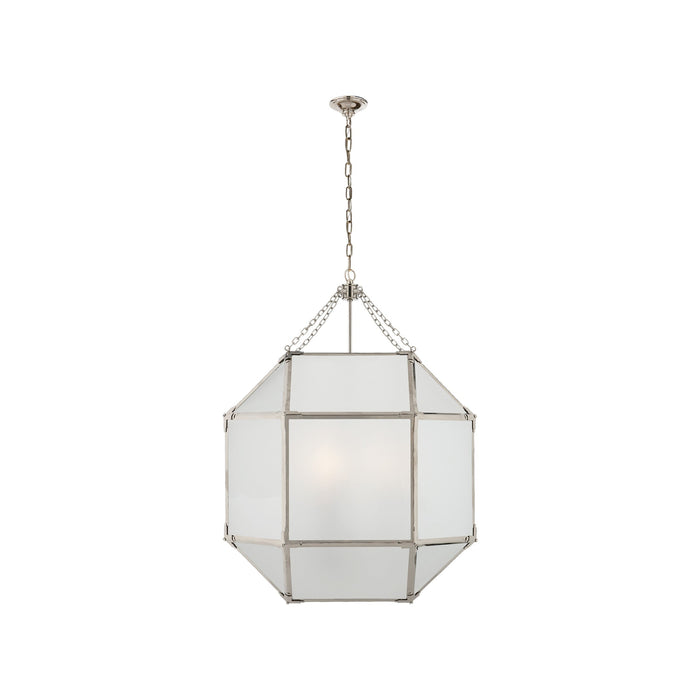 Morris Pendant Light in Polished Nickel/Frosted Glass (Large).