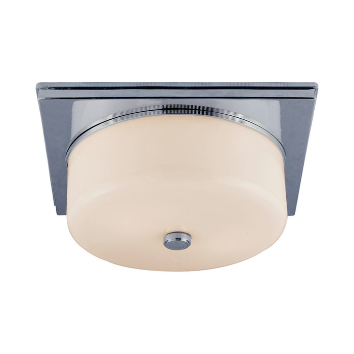 Newhouse Flush Mount Ceiling Light in Polished Nickel.