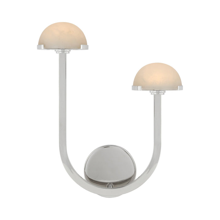 Pedra Assymetrical LED Wall Light in Right/Polished Nickel.
