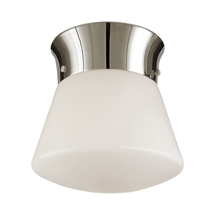 Perry Flush Mount Ceiling Light in Polished Nickel.