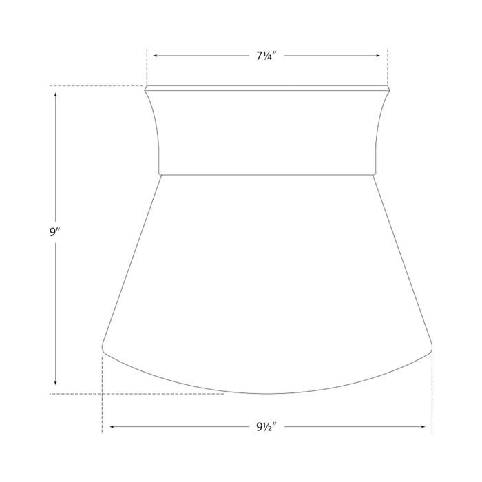 Perry Flush Mount Ceiling Light - line drawing.