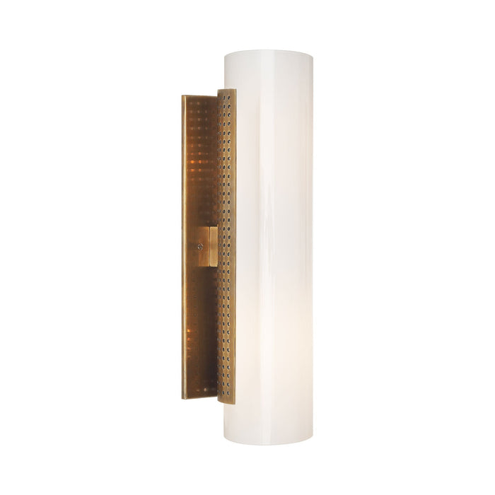 Precision Cylinder Wall Light in Antique-Burnished Brass.