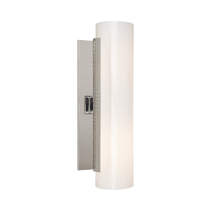 Precision Cylinder Wall Light in Polished Nickel.