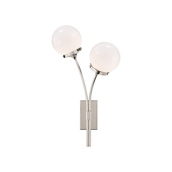 Prescott Wall Light in Polished Nickel/White(Right).