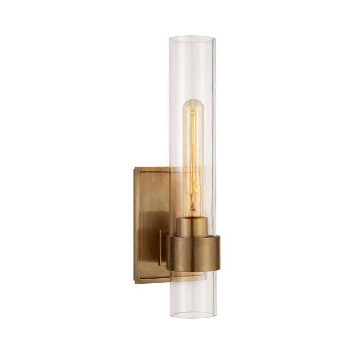 Presidio Wall Light in Hand-Rubbed Antique Brass/Clear Glass (Small/1-Light).
