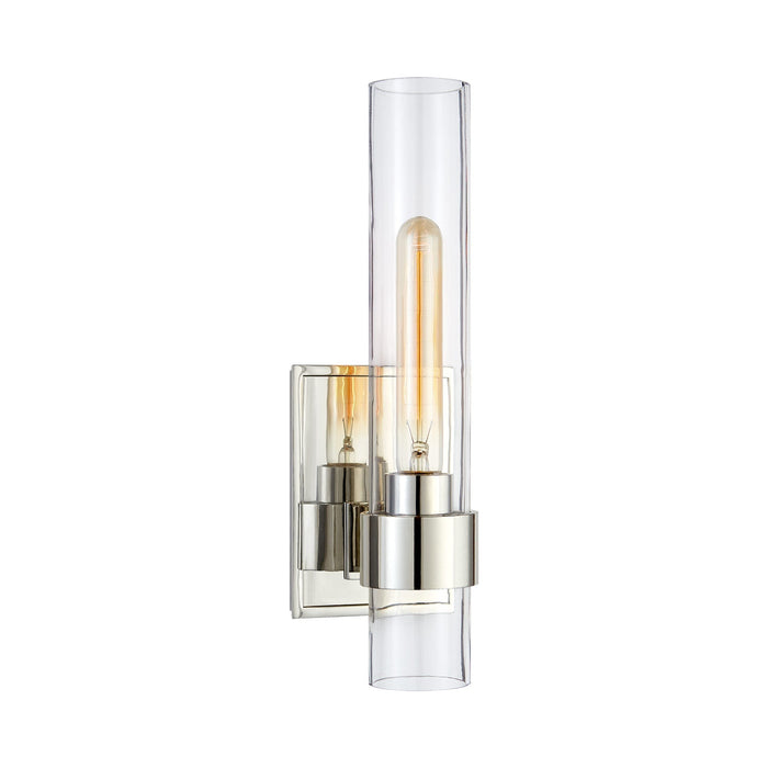 Presidio Wall Light in Polished Nickel/Clear Glass (Small/1-Light).
