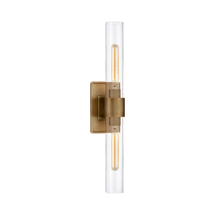Presidio Wall Light in Hand-Rubbed Antique Brass/Clear Glass (Petite/2-Light).