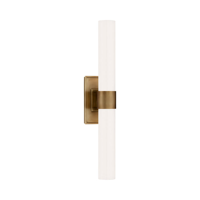 Presidio Wall Light in Hand-Rubbed Antique Brass/White Glass (Petite/2-Light).