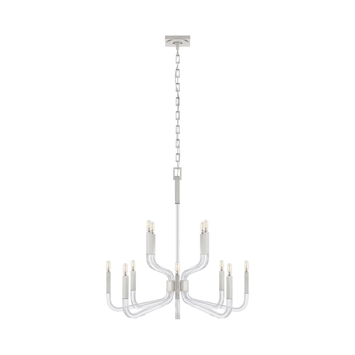 Reagan Chandelier in Polished Nickel and Crystal/Without Shade (Medium).