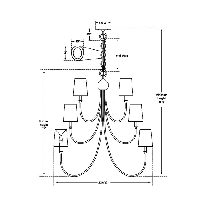 Reed Chandelier - line drawing.