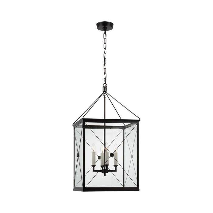 Rossi LED Pendant Light in Bronze/Clear Glass.