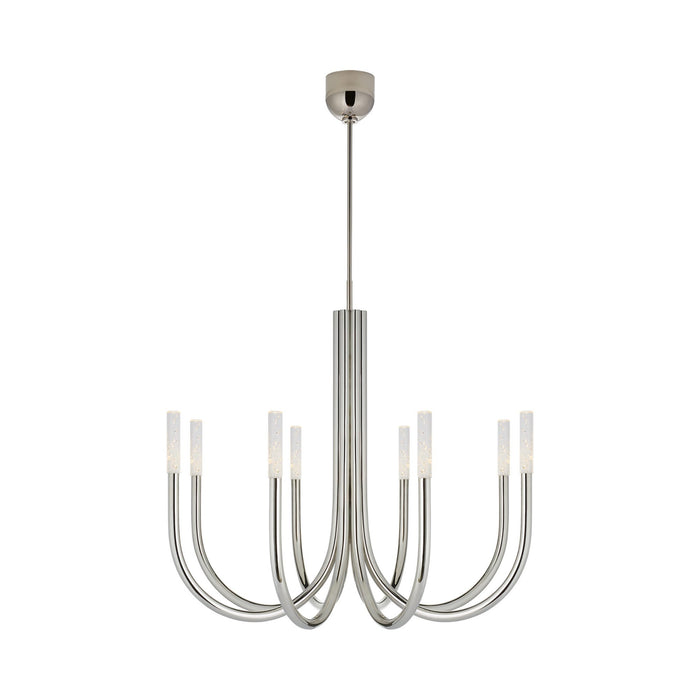Rousseau LED Chandelier in Polished Nickel/Seeded Glass (8-Light).