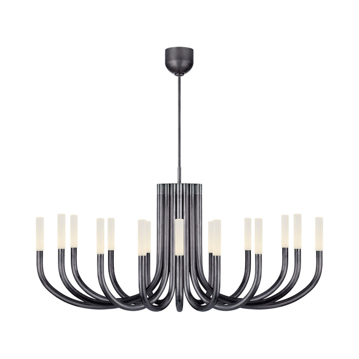 Rousseau LED Chandelier in Bronze/Etched Crystal (16-Light).