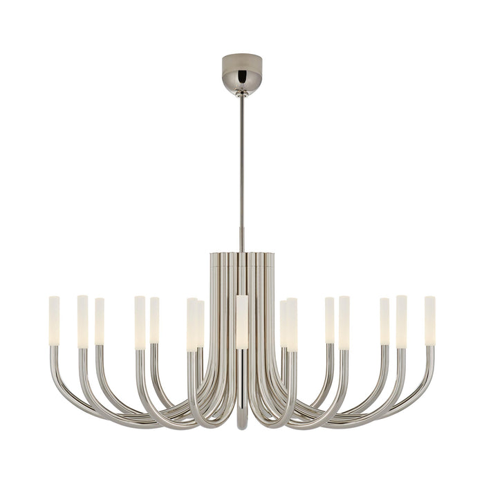 Rousseau LED Chandelier in Polished Nickel/Etched Crystal (16-Light).