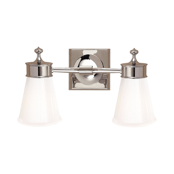 Siena Double Wall Light in Polished Nickel.