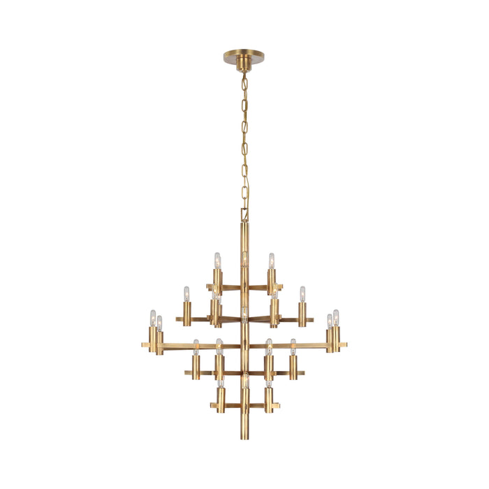 Sonnet LED Chandelier in Antique-Burnished Brass/Without Shade (Medium).