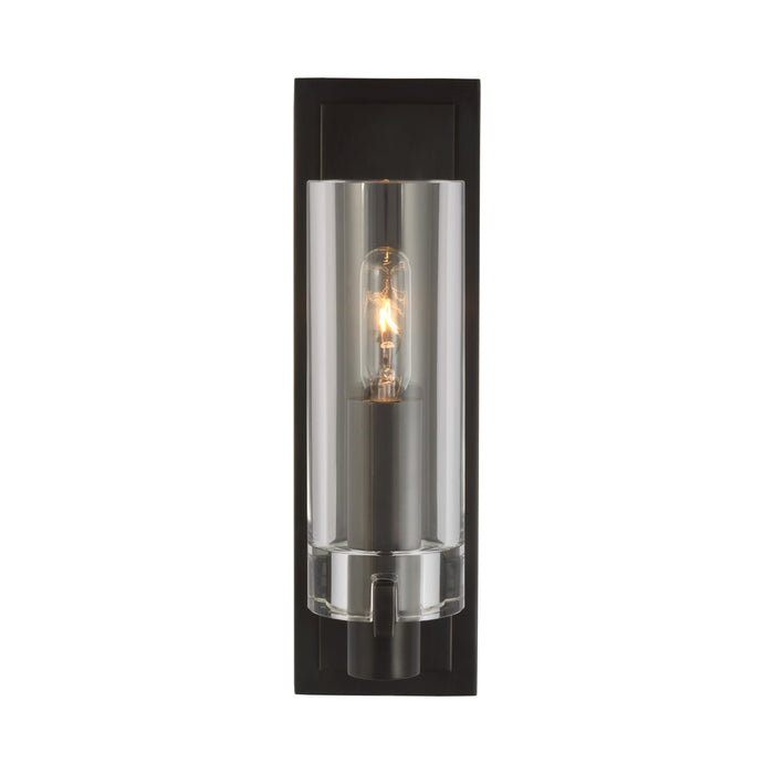 Sonnet LED Wall Light in Bronze/Clear Glass.