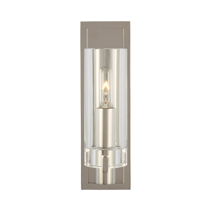 Sonnet LED Wall Light in Polished Nickel/Clear Glass.
