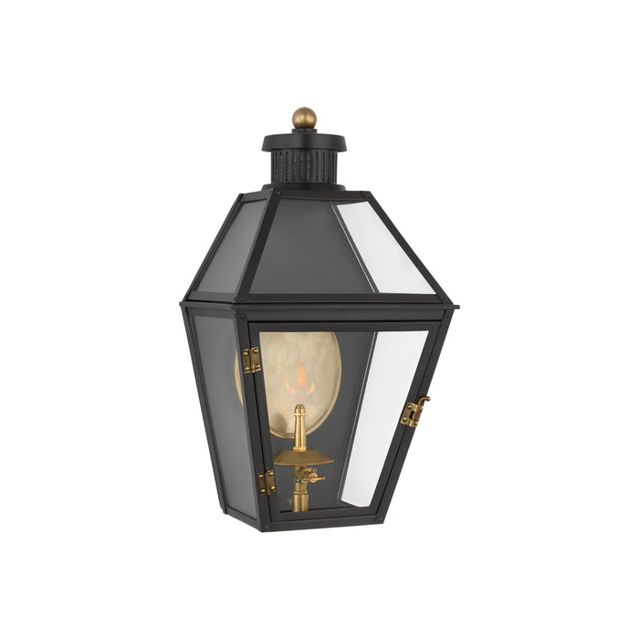 Stratford 3/4 Outdoor Gas Wall Light in Matte Black (Small).