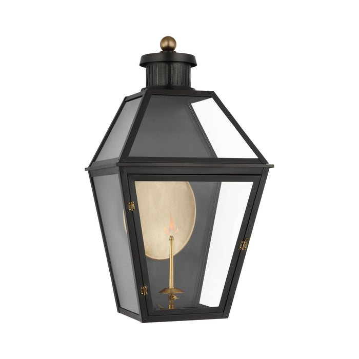 Stratford 3/4 Outdoor Gas Wall Light in Matte Black (Large).