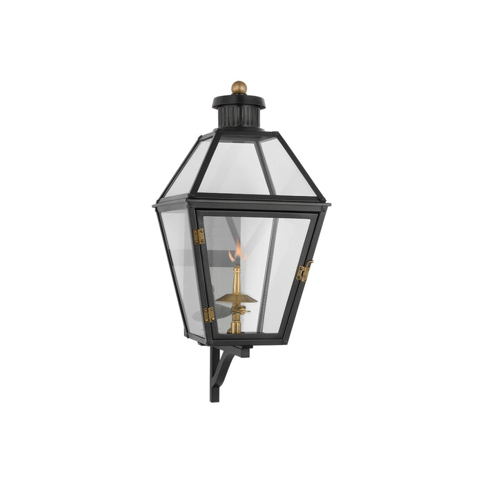 Stratford Outdoor Gas Wall Light in Matte Black (Small).