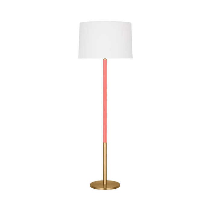 Monroe LED Floor Lamp in Burnished Brass/Coral