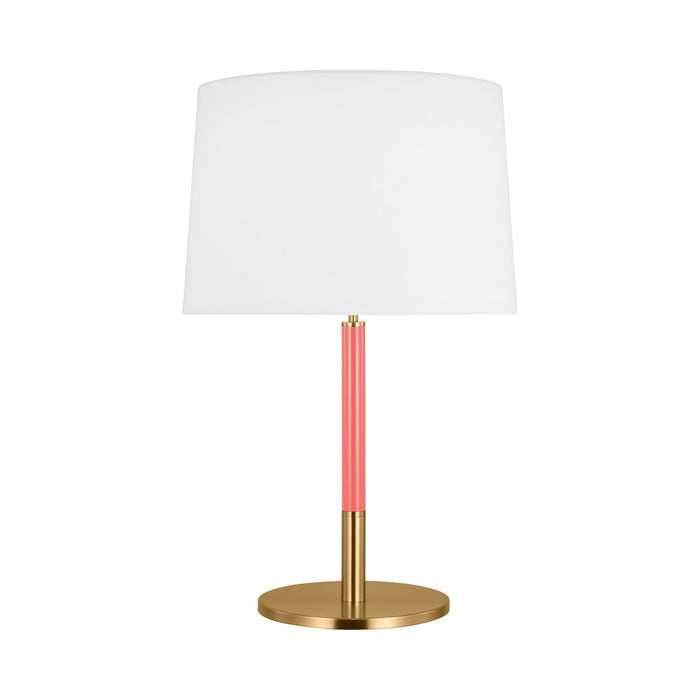 Monroe LED Table Lamp in Burnished Brass/Coral