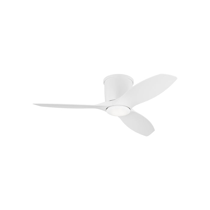 Titus Indoor / Outdoor LED Hugger Ceiling Fan in Matte White (44-Inch).