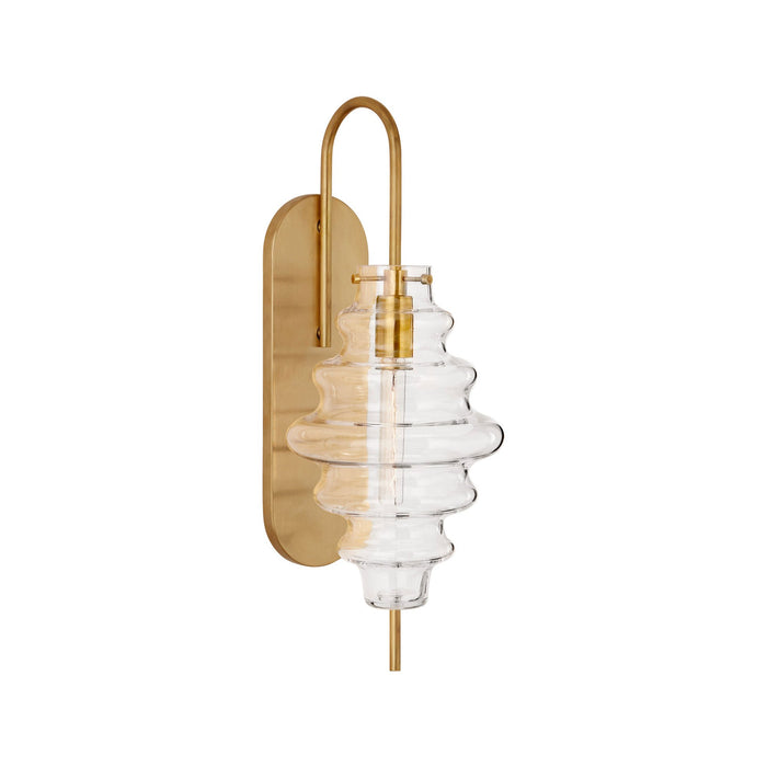 Tableau Wall Light in Antique-Burnished Brass /Clear Glass.