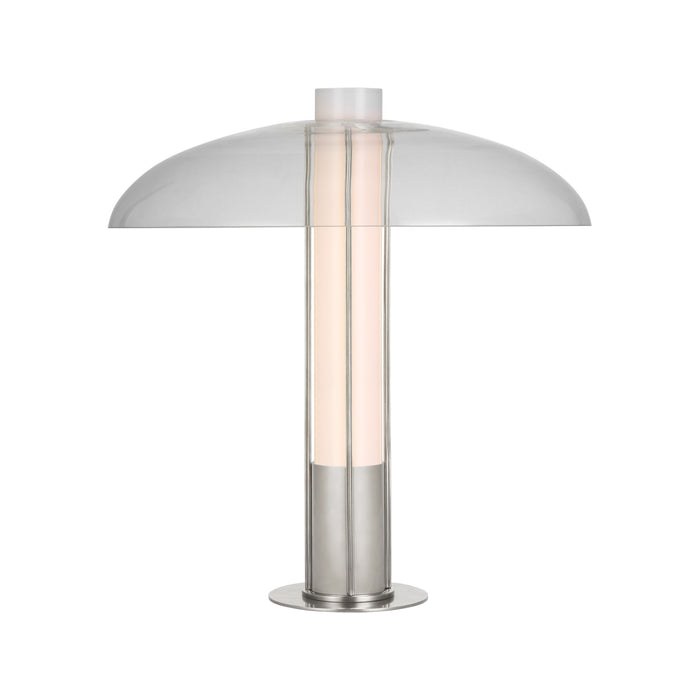 Troye LED Table Lamp in Polished Nickel/Clear Glass.