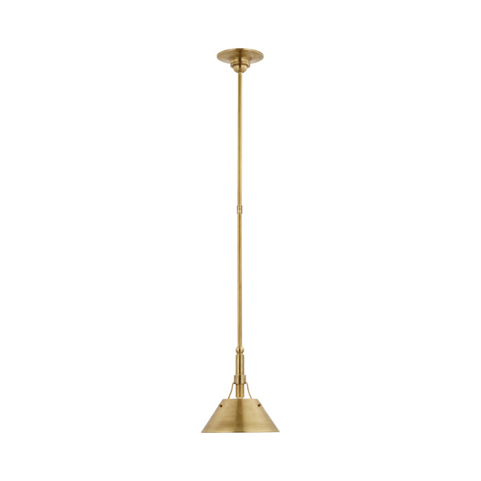 Turlington LED Pendant Light in Hand-Rubbed Antique Brass (Small).