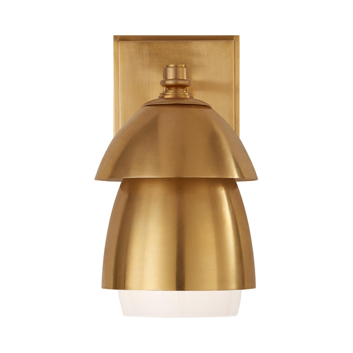 Whitman Wall Light in Hand-Rubbed Antique Brass/Hand-Rubbed Antique Brass/White Glass.