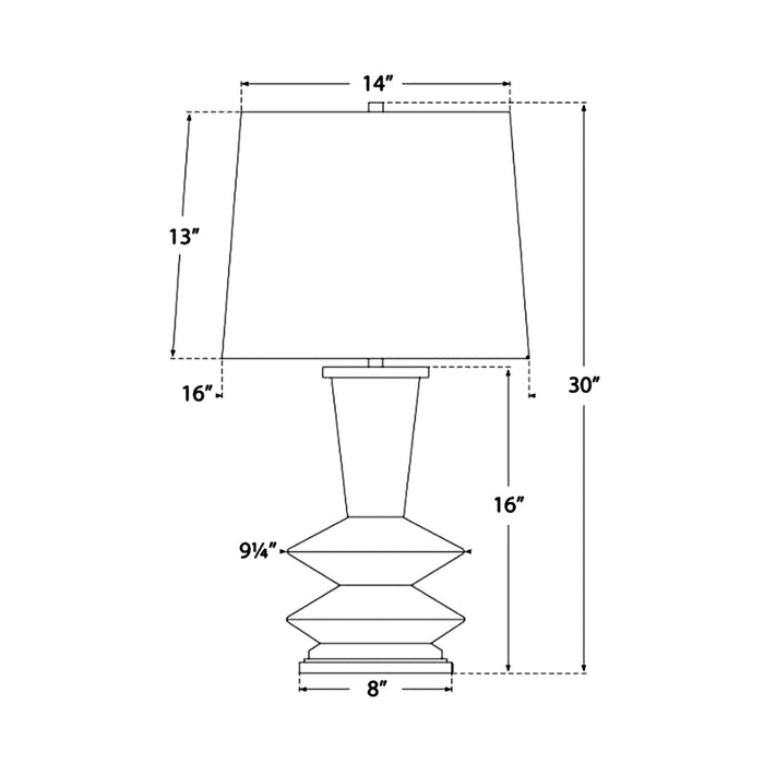 Whittaker Table Lamp - line drawing.