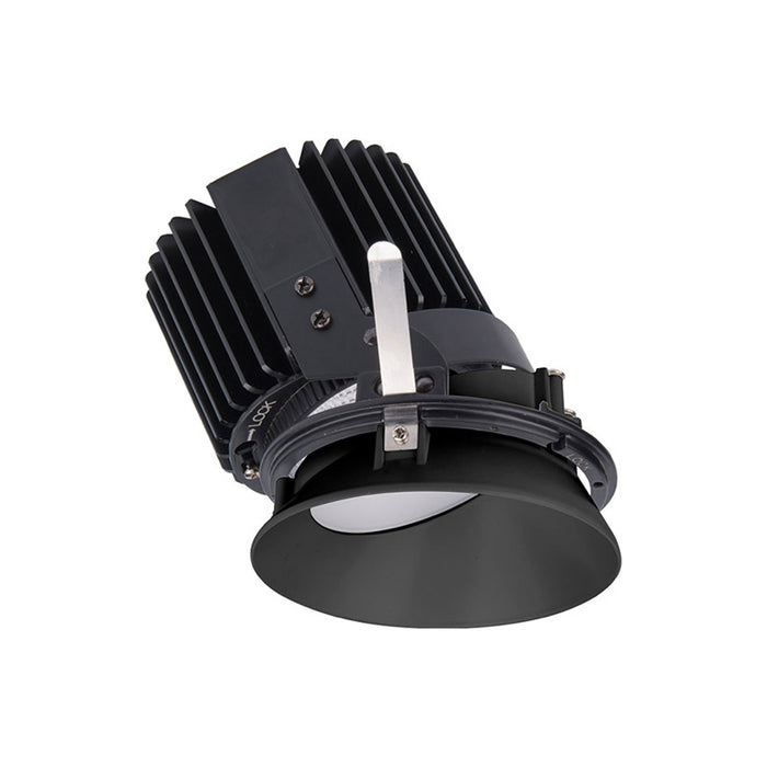 Volta 4.5 Inch Round Wall Wash Trimless LED Recessed Trim in Black.