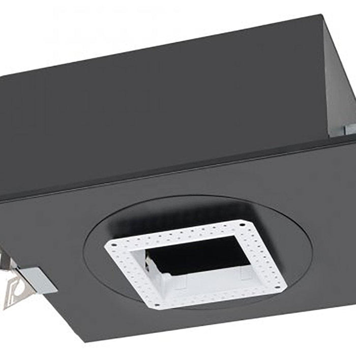 Volta 4.5 Inch Square Trimless New Construction Recessed Housing in Detail.