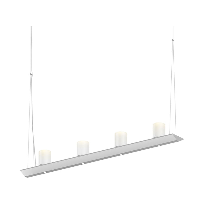 Votives™ LED Linear Pendant Light in Satin White/Clear Etched Glass (8-Light).