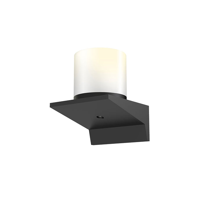 Votives™ LED Wall Light in Satin Black/Large Clear Etched Glass (4-Inch).