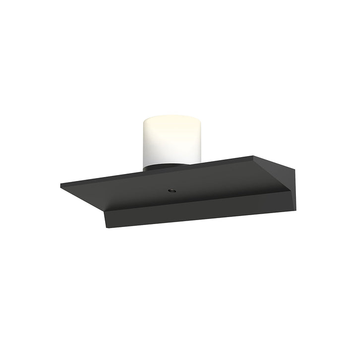 Votives™ LED Wall Light in Satin Black/Large Clear Etched Glass (12-Inch).