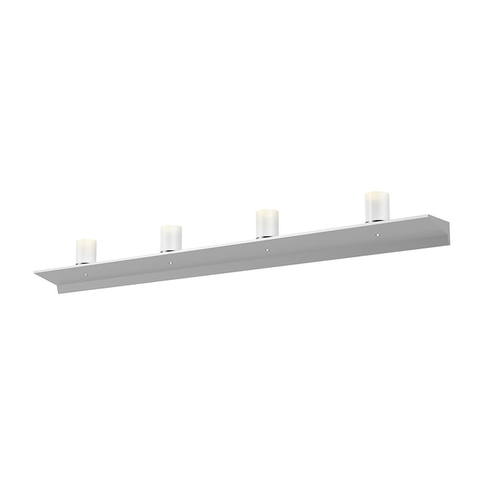 Votives™ LED Wall Light in Bright Satin Aluminum/Clear Etched Glass (48-Inch).