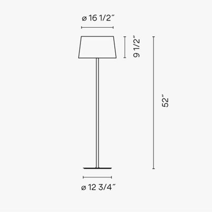 Warm LED Floor Lamp - line drawing.
