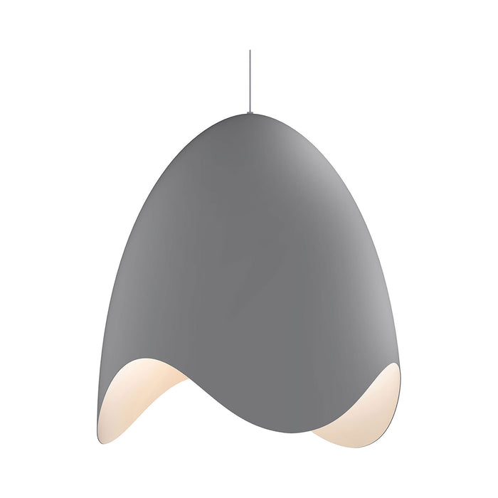 Waveforms™ Bell LED Pendant Light in Large/Dove Grey with White Interior.