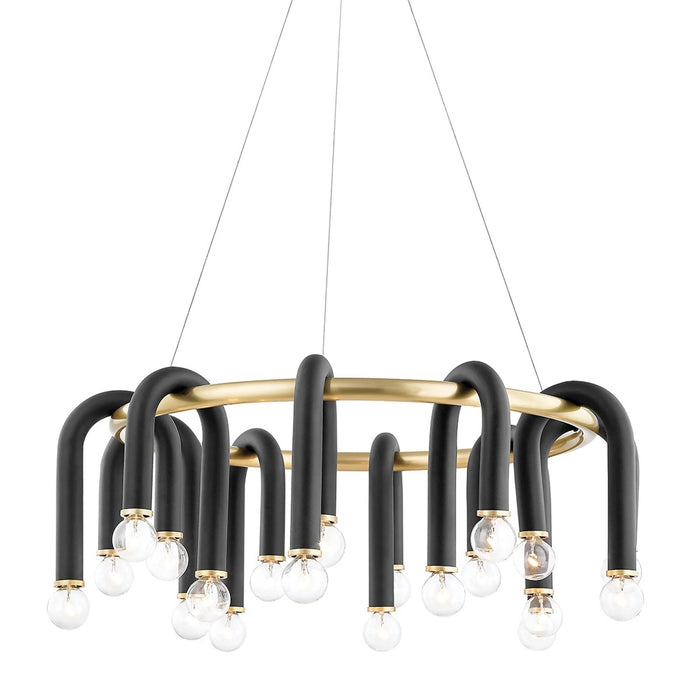 Whit Chandelier in Black and Brass.
