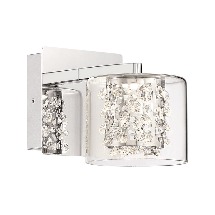 Wild Gems LED Bath Wall Light in Silver.