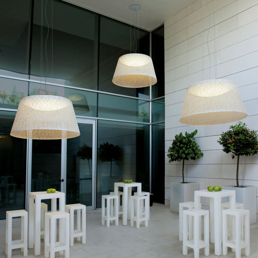 Wind Outdoor LED Pendant Light in outside area.