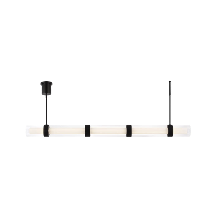 Wit LED Linear Suspension Light in 5-Glass/Black.