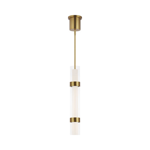 Wit LED Pendant Light in Brass and White.