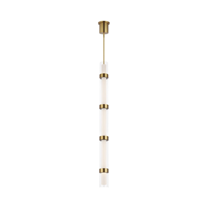 Wit LED Pendant Light in 5-Glass/Aged Brass.