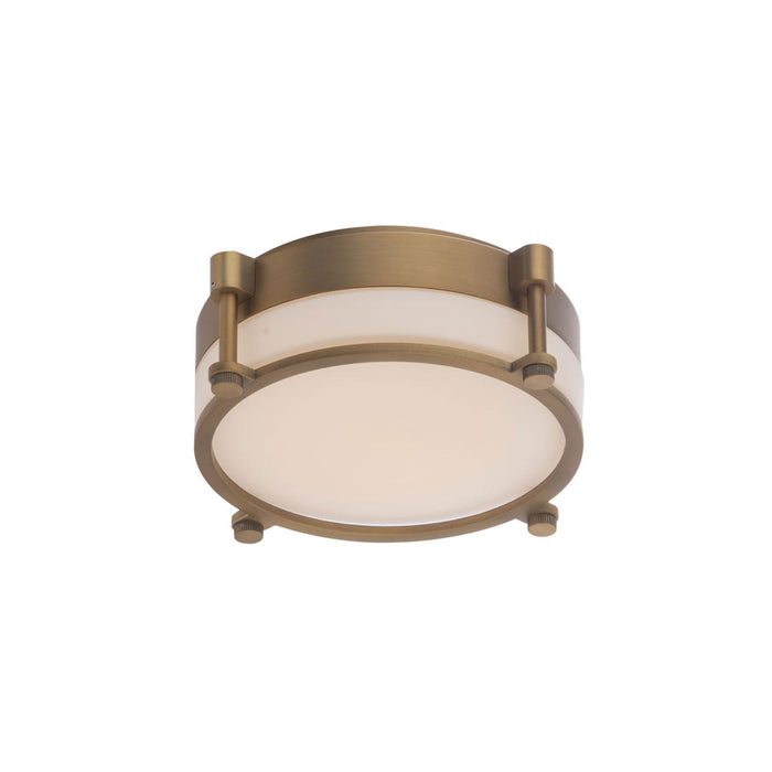Wright LED Flush Mount Ceiling Light in Aged Brass/Small.
